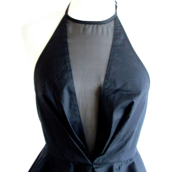 Women's Blouses Designer Kendall & Kylie Black Halter Peplum Style Blouse Large - Picture 3 of 14